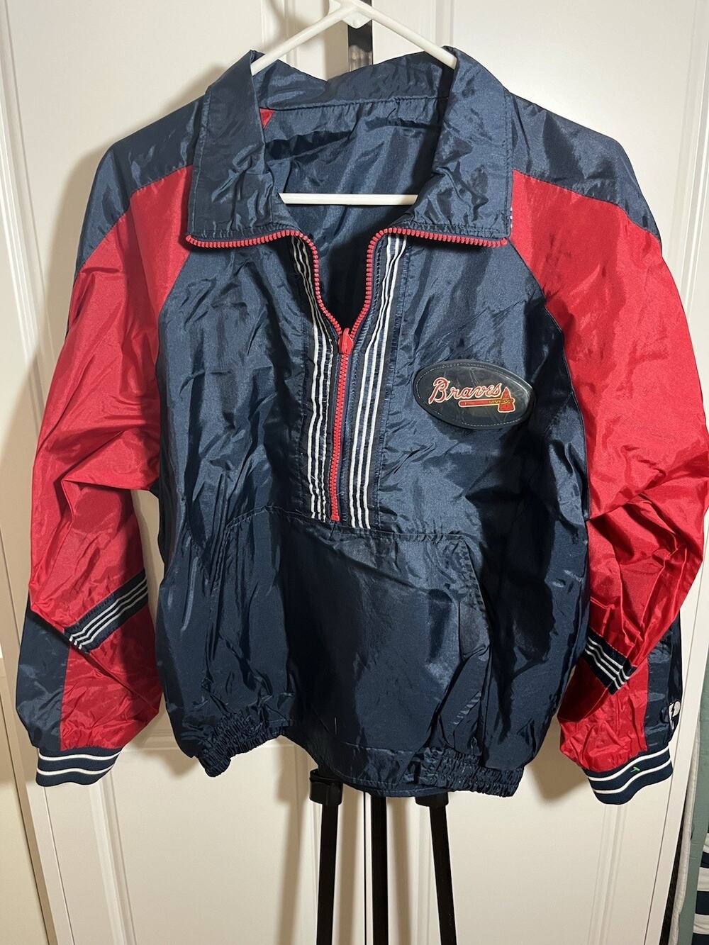 Vintage Authentic Reversible Braves Wind Rain Jacket Youth XL 18/20 Pro Player
